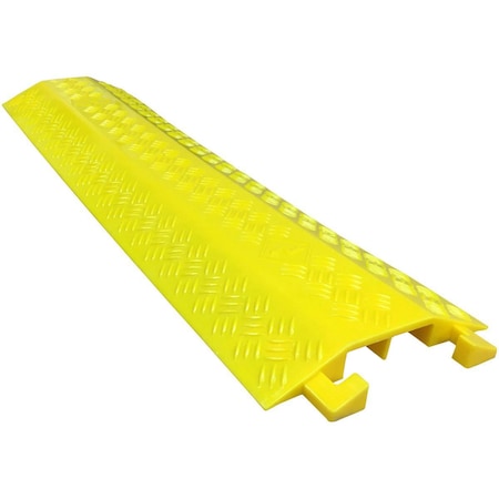 Electriduct Cable Ramp, 1-1/2 in H, 37-1/4 in L, 11 in W, 2 Channel, PVC, Yellow DO-EZ-RUNNER-2CH-YL
